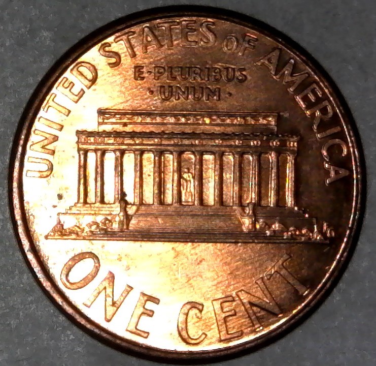 1999-P-Lincoln-Memorial-Cent-With-Nice-Column-Bar-DDR-To-The-Right